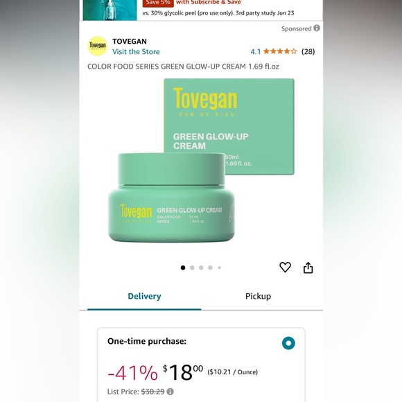 Tovegan Green Glow-Up Cream - Picture 2 of 4